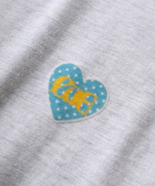 tシャツ 半袖 「85」別注 ワンポイント ハートロゴ刺繍 フロッキー