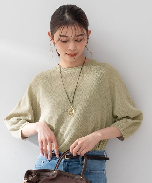 ニット セーター 「洗える/ゆったり」クルーネックドライニット レディースの画像