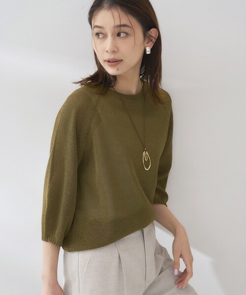 ニット セーター 「洗える/ゆったり」クルーネックドライニット レディースの画像