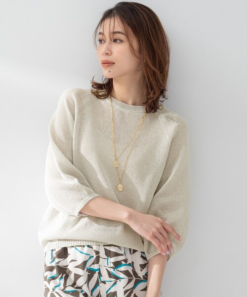 ニット セーター 「洗える/ゆったり」クルーネックドライニット レディースの画像