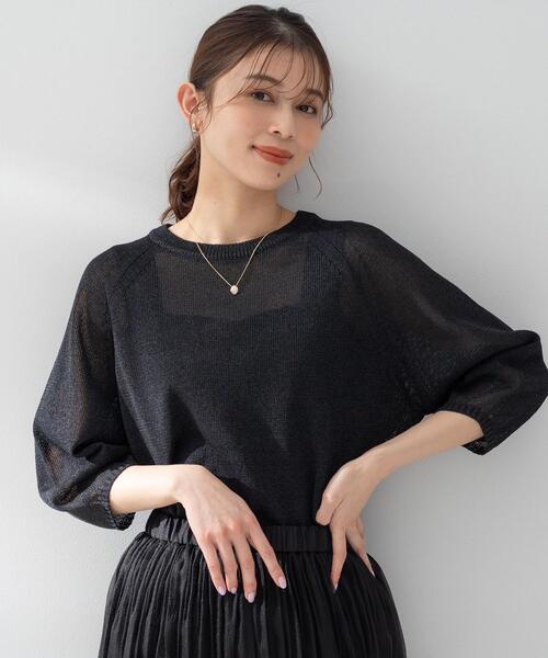 ニット セーター 「洗える/ゆったり」クルーネックドライニット レディースの画像