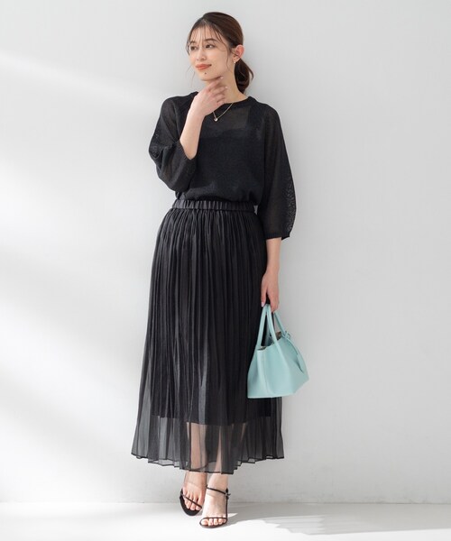 ニット セーター 「洗える/ゆったり」クルーネックドライニット レディースの画像