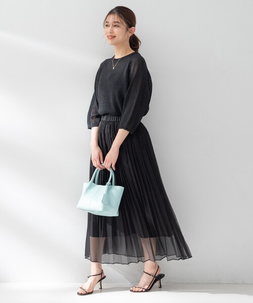 ニット セーター 「洗える/ゆったり」クルーネックドライニット レディースの画像