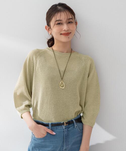 ニット セーター 「洗える/ゆったり」クルーネックドライニット レディースの画像