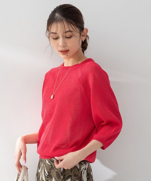 ニット セーター 「洗える/ゆったり」クルーネックドライニット レディースの画像