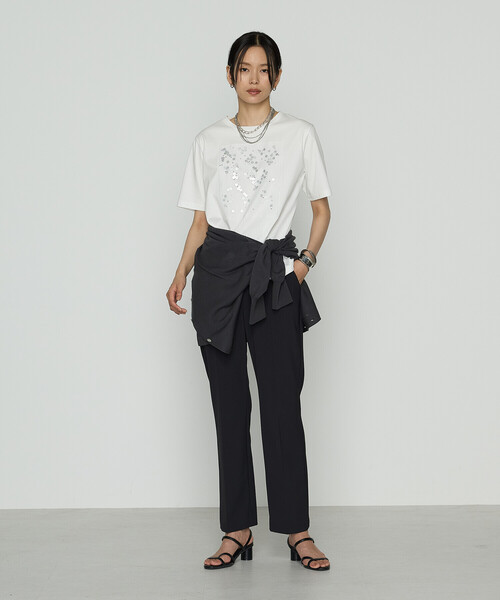 「COMME CA」 半袖Tシャツ 11号 ブラック レディース_画像2