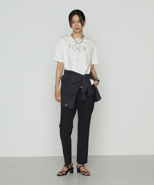 「COMME CA」 半袖Tシャツ 11号 ブラック レディース_画像3