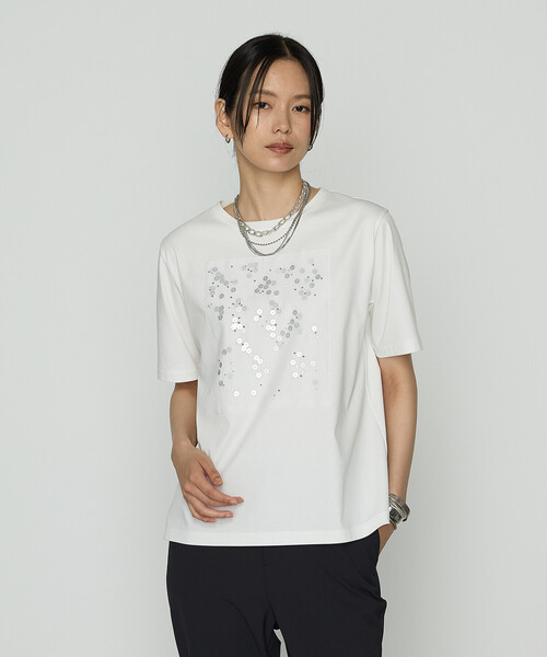 「COMME CA」 半袖Tシャツ 11号 ブラック レディース_画像4