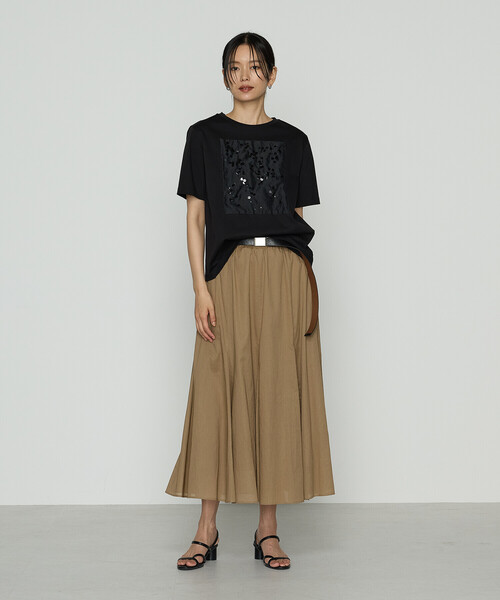 「COMME CA」 半袖Tシャツ 11号 ブラック レディース_画像5