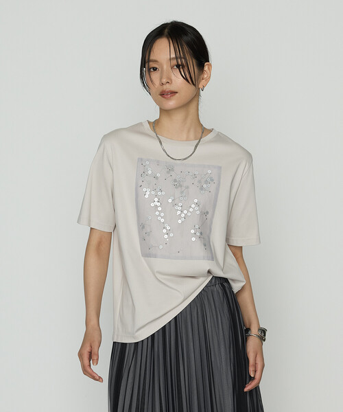「COMME CA」 半袖Tシャツ 11号 ブラック レディース_画像8