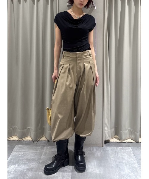 THROW by SLY スラックス パンツ L/W TUCK WIDE TROUSER ローウエスト