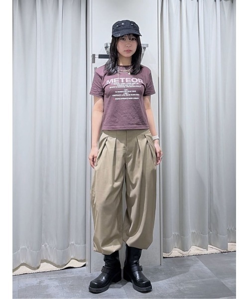THROW by SLY スラックス パンツ L/W TUCK WIDE TROUSER ローウエスト