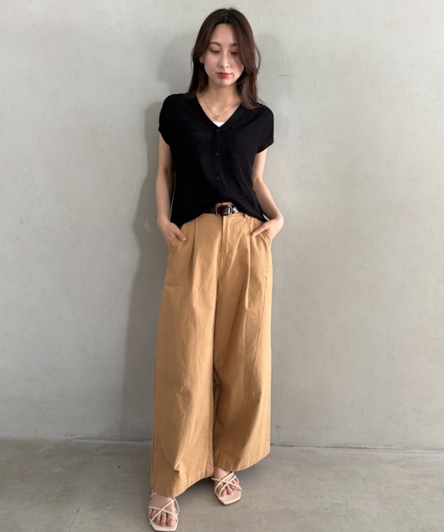 ベスト ジレ Vネックノースリーブニットトップス レディース