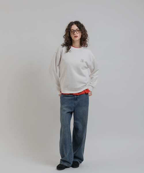 「MUHET」 スウェットカットソー MEDIUM オフホワイト レディース_画像3