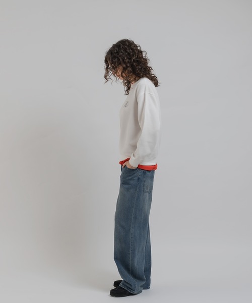 「MUHET」 スウェットカットソー MEDIUM オフホワイト レディース_画像4