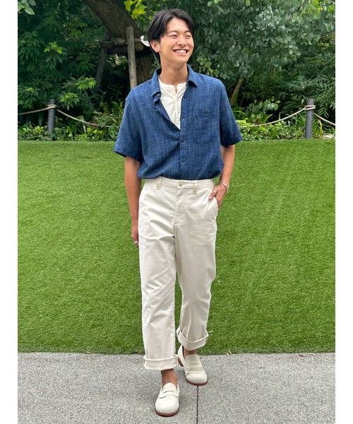 「BANANA REPUBLIC FACTORY STORE」 半袖シャツ X-LARGE オフホワイト メンズ_画像3