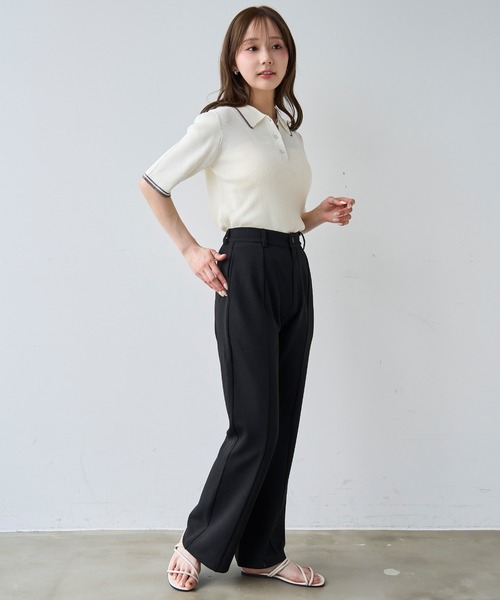 mil（ミル） パンツ 「通勤・イージーケア」 センターラインフレア