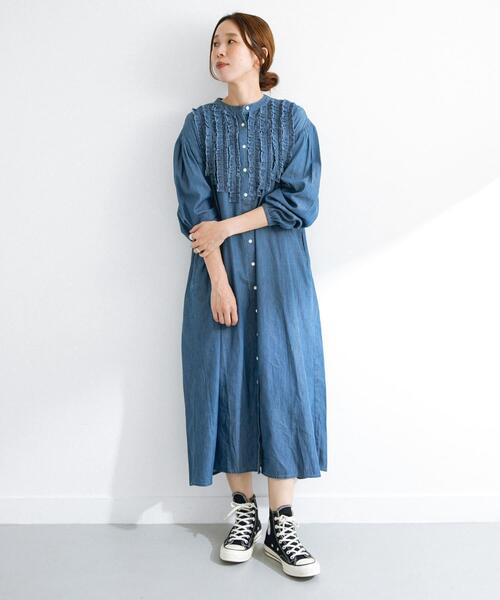 URBAN RESEARCH Sonny Label 長袖ワンピース FREE ライトインディゴ 
