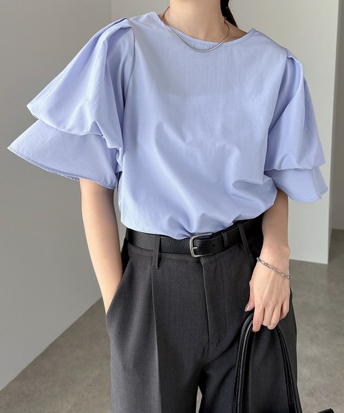「andme」 「alma design」半袖ブラウス M ブラック レディース_画像5
