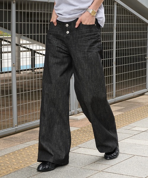 Perushu ジーンズ Button Fly Rigid Denim Pants／ボタンフライト