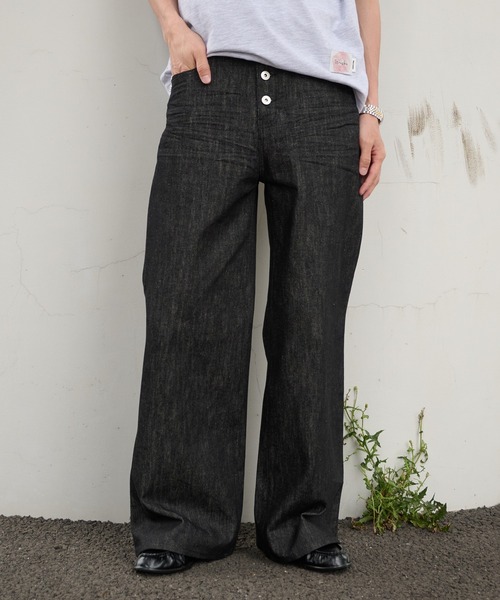 Perushu ジーンズ Button Fly Rigid Denim Pants／ボタンフライト 