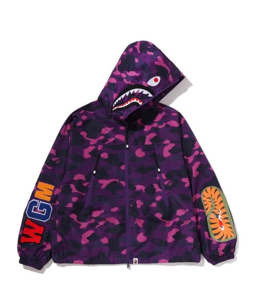 A BATHING APE ナイロンジャケット 紫色 A BATHING APE（アベイシングエイプ） ミリタリージャケット モッズ