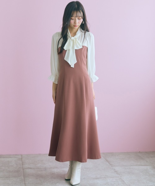 marun（マルン） ワンピース 「大きいサイズ」リボンタイブラウス