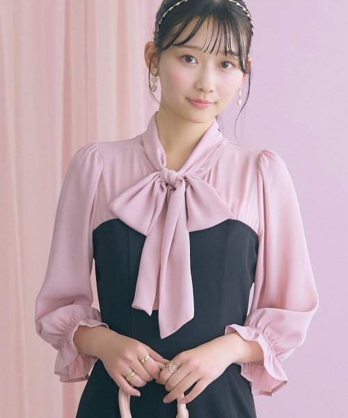 marun（マルン） ワンピース 「大きいサイズ」リボンタイブラウス