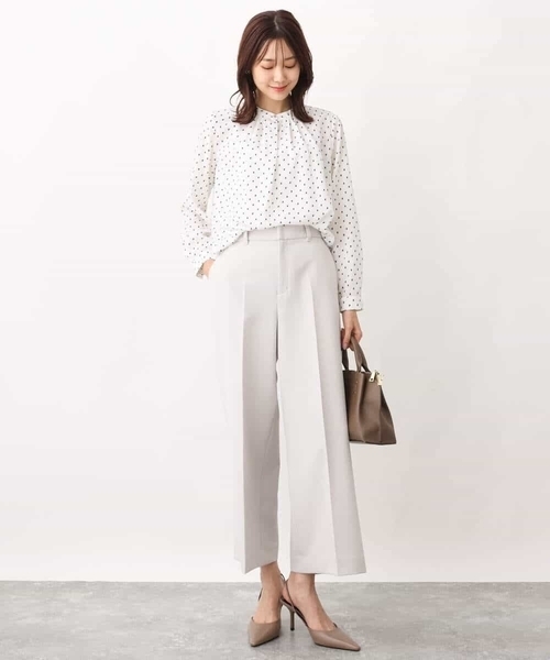 「MK MICHEL KLEIN」 長袖ブラウス 38 ホワイト レディース_画像3
