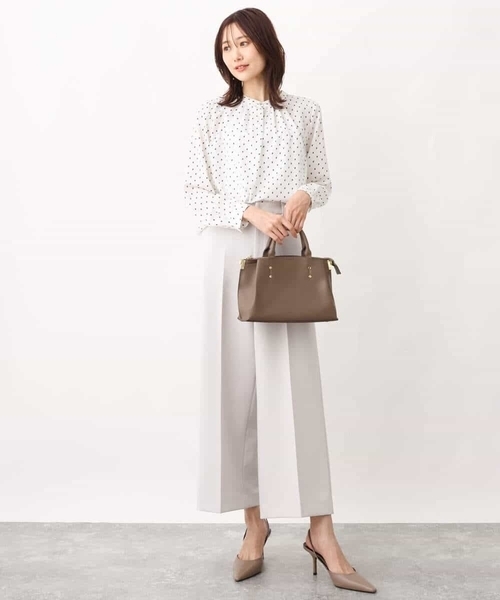 「MK MICHEL KLEIN」 長袖ブラウス 38 ホワイト レディース_画像4