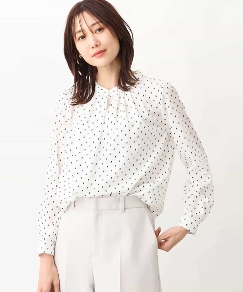 「MK MICHEL KLEIN」 長袖ブラウス 38 ホワイト レディース_画像5