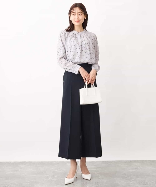 「MK MICHEL KLEIN」 長袖ブラウス 38 ホワイト レディース_画像9