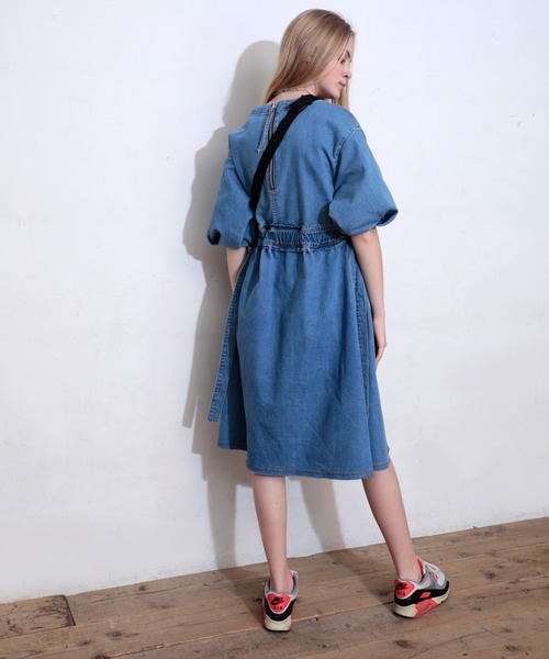 希少 大人気 ワンピース D1517 パフスリーブデニムワンピース 通販限定 Www Awthentik Com