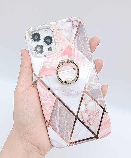 Lace Ladies（レースレディース） スマホケース リング付 幾何学模様