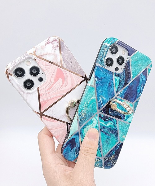 Lace Ladies（レースレディース） スマホケース リング付 幾何学模様