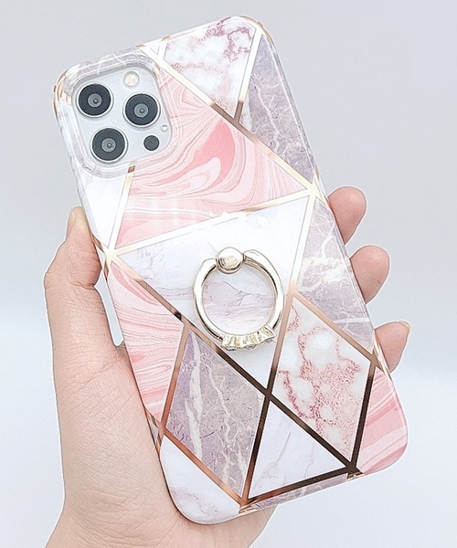 Lace Ladies（レースレディース） スマホケース リング付 幾何学模様