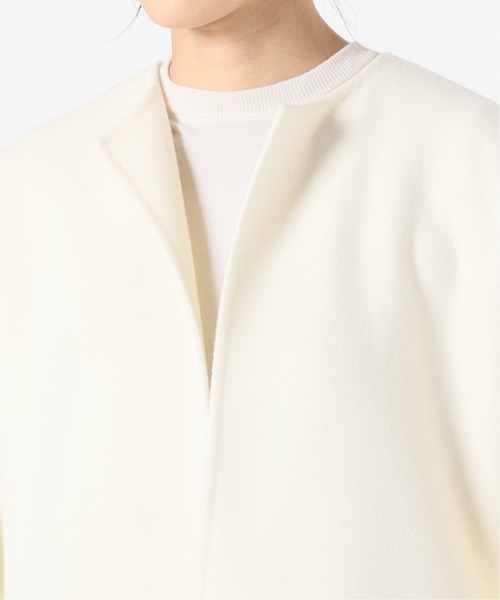 IENA イエナ　ウール ノーカラーコート　ホワイト IENA（イエナ） SUPER160 Wフェイスノーカラーコート◇ : ZOZOTOWN