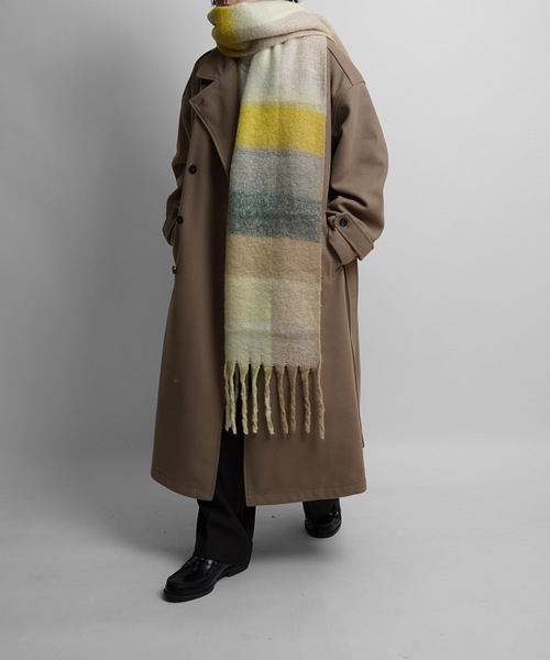 A-KRIS ブルー大判マフラー　【未使用】 Confirm（コンファーム） マフラー ベーシック / チェック柄