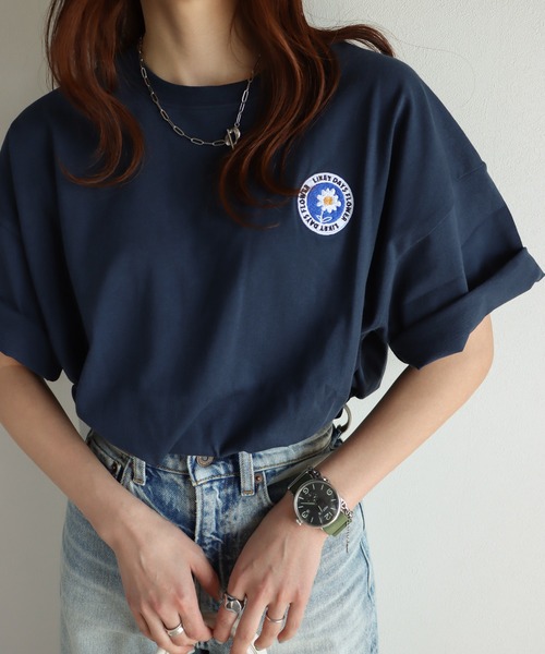 tシャツ フラワーワッペン無地/ボーダーTシャツ レディース : ZOZOTOWN