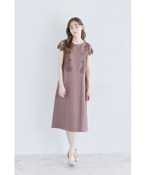 tocco closet ワンピース サイドフラワーレース付きカットソー