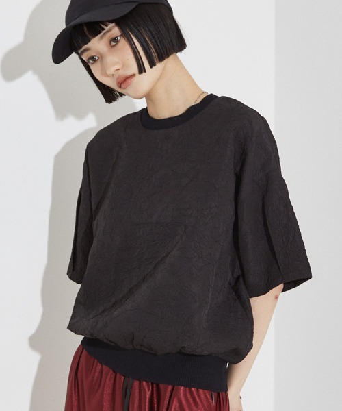 tシャツ シワ加工 リンクル Tシャツ レディース NOMINE tシャツ シワ加工 リンクル Tシャツ レディース