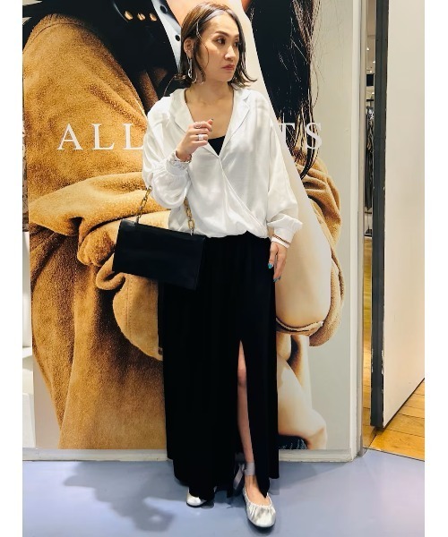 ALLSAINTS（オールセインツ） スカート CASANDRA DRAPED MAXI SKIRT