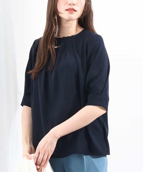 tシャツ フロントタックジョーゼットブラウス/洗える/WEB限定サイズ レディース