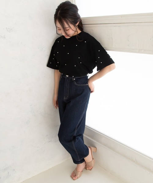 【新品未着用】Miki Pearl ブラック フリル Tシャツ tシャツ パール付きTシャツ レディース : ZOZOTOWN Yahoo!店