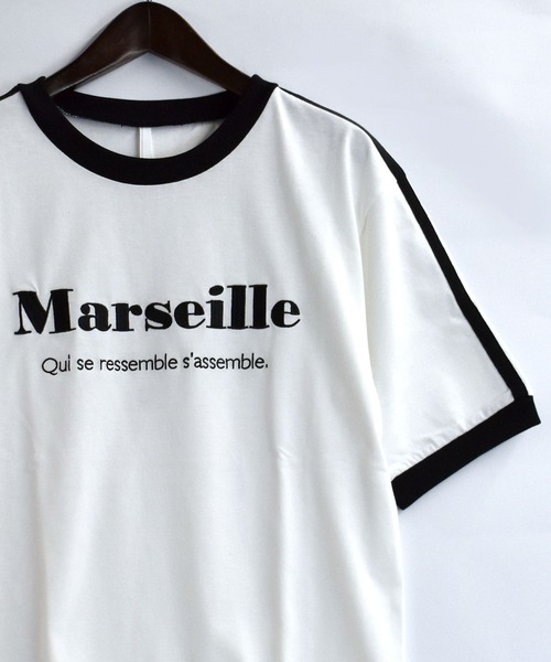 おしゃれスタ tシャツ オーバーサイズ モノトーン 袖ライン