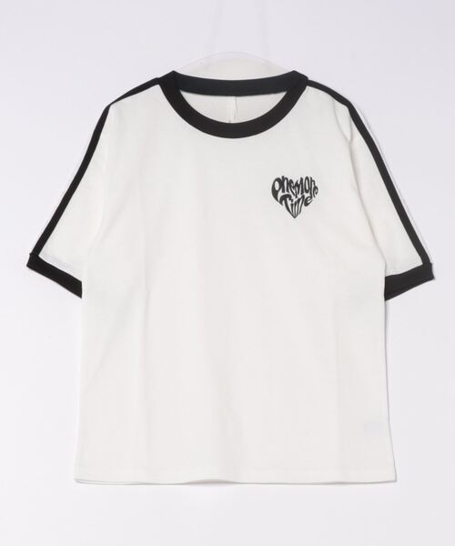 おしゃれスタ tシャツ オーバーサイズ モノトーン 袖ライン フロント