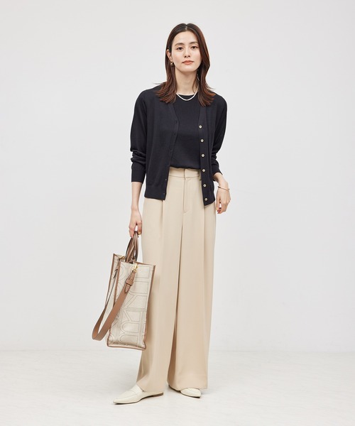 ROPE' カーディガン 「スキンニット」Vネックシルク100