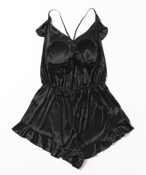 RAVIJOUR パジャマ ルームウェア シルキーフリル ロンパース レディース RAVIJOUR パジャマ ルームウェア シルキーフリル ロンパース
