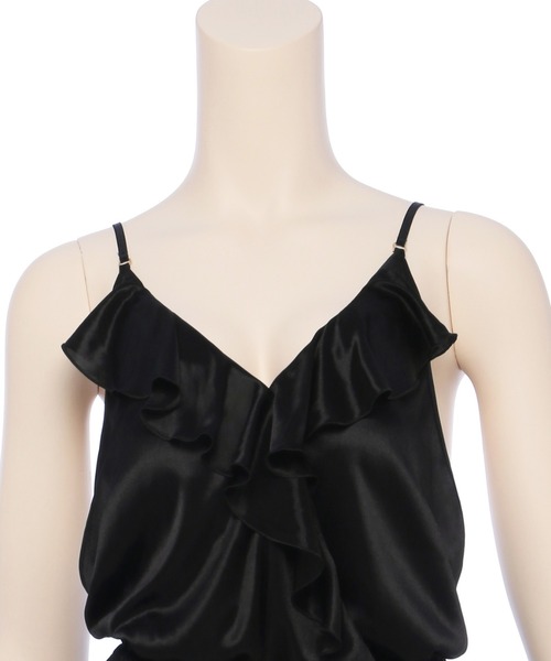 RAVIJOUR パジャマ ルームウェア シルキーフリル ロンパース レディース RAVIJOUR パジャマ ルームウェア シルキーフリル ロンパース