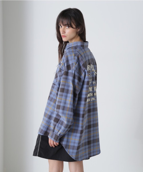 AVIREX ブラウス シャツ 「直営店限定」COTTON WIDE CHECK EMB
